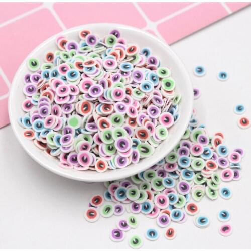 100g/Lot 5mm Colorful Eyes Clay Slices Sprinkles Soft Pottery for DIY Crafts Decoration Filling Accessories