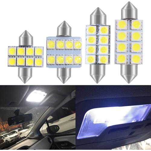 2X White Bright 31MM 36MM 39MM 41MM 8 SMD 5050 Parking LED Car Led C5W C10W Interior Festoon Dome Light Reading Lamp Door Bulb