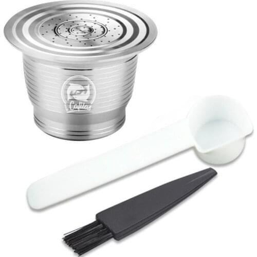 2PCS/Set Nespresso Steel Refillable Coffee Reusable Gift Birthday Coffee Coffee Tamper Pod Business Coffeeware