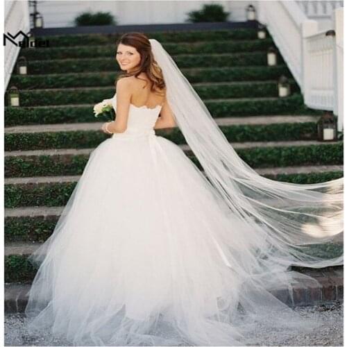 2019 Fashion Bridal Veil Tulle 3Meters With Comb Edge Cheap Long Wedding Veils 1 Layer In Stock