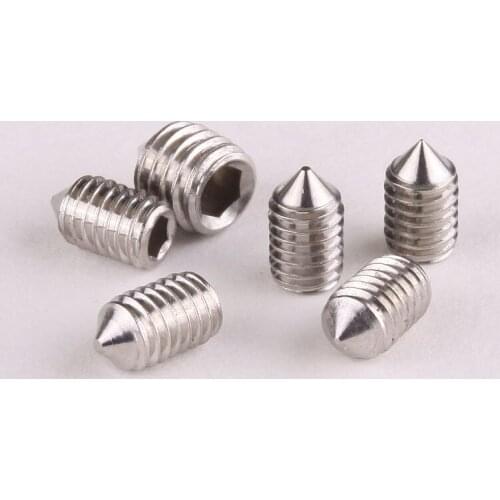 40PCS M4 * 4-16mm Stainless Steel 304 Tip Adapter Jimi Headless Screw Top Wire Set Screw M4*4