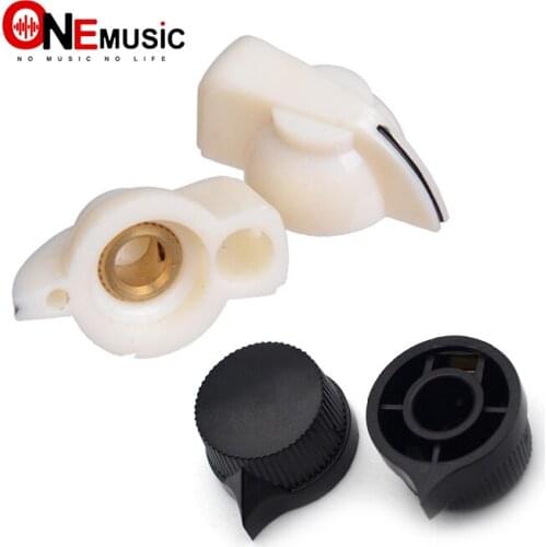 60pcs 6.4mm 1/4" Shaft Guitar Effects Pedal Pointer Chicken Head Knob Black white