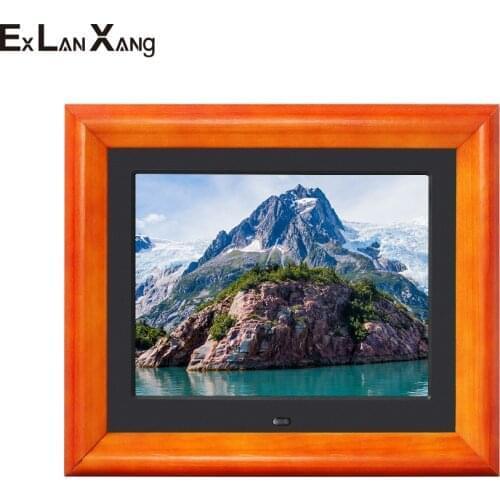 Digital Photo Frame 8 Inch HD Picture Multimedia Player MP3 MP4 Alarm Clock Gift Wooden