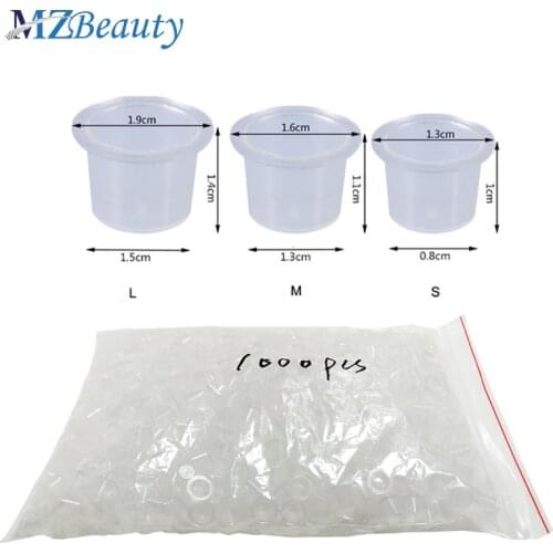1000pcs White Tattoo Ink Cup Tattoo Supplies microblading pigment cups S M L Size permanent makeup machine accessories eyebrow