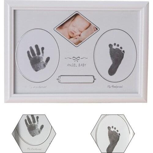 Household Decoration Kids Photo Frame Diy Baby Handprint Or Footprint Soft Beautiful Collection Wooden Classic Picture Frames