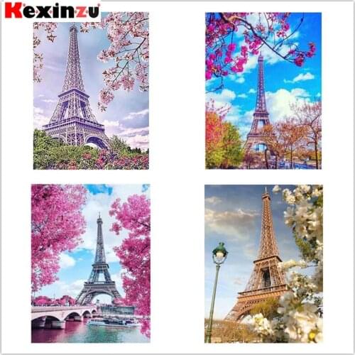 Kexinzu Full Square/Round 5D Diy Diamond Painting Cross Stitch "Tower Scenery" Diamond 3D Embroidery Mosaic Home Decor Gift D099
