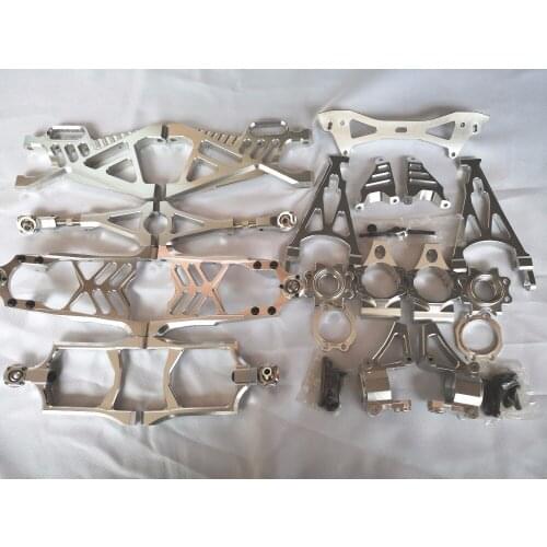 Aluminum Front /Rear+ Lower/Upper arm Set+Front /rear hub carrier set +Rear shock tower Set For HPI Baja 5b .ss 5t