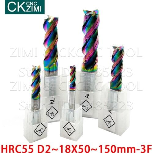 End Mills High Precision HSS Metal Cutter Co8 Cobalt D2-32mm 50-150mm 3 Flutes Teeth Aluminum Milling Tool End mill for aluminum