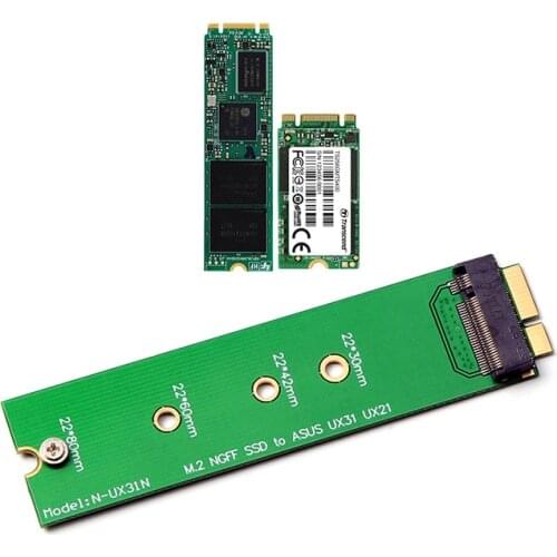 SSD Converter for ZenBook M.2 (NGFF) SSD to 18 Pin SSD Adapter Supports 2230/2242/2260/2280mm M.2 SSD for Asus UX31 UX21 Zenbook