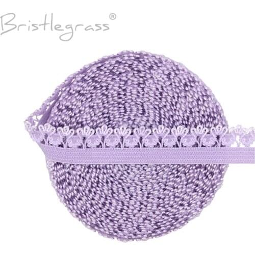 BRISTLEGRASS 5 Yard 1/2" 13mm Picot Edge Crown Frilly Lace Trim Elastics Spandex Bands Hair Tie Headband Tutu Dress Sewing Trim