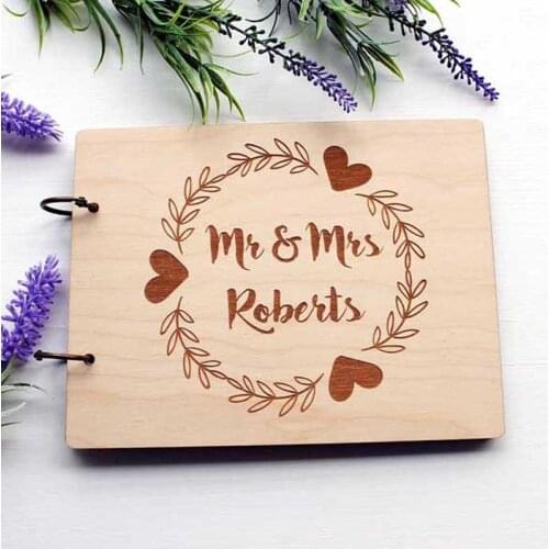 Creative Personalised Guest Book Rustic Wooden Guest Book Wedding advice book Wedding Record Album