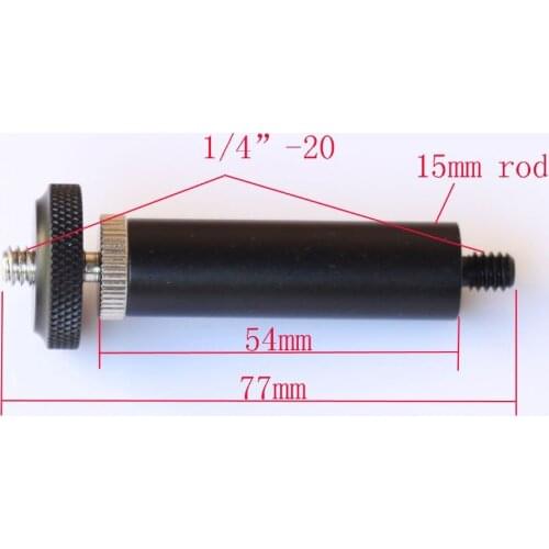 15mm 3"length micro rod with 1/4" male and adjustable nut fr camera tripod rig
