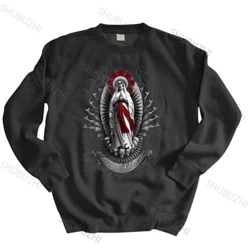 Men sweatshirt spring Men Santa Muerte hoodies Lady of Holy Death hoodies Mexican Skull warm warm hoody bigger size