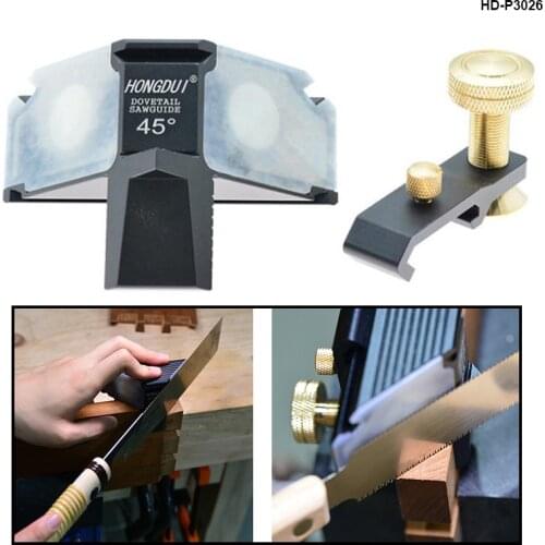 Woodworking Dovetail Guide Rail Sawing Gauge Dual 45-degree Dovetail Tenon Angle Saw Gauge Hand Cutting AIDS Tools