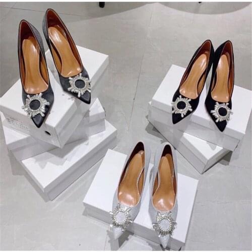 2021 New Fashion Womens High Heels Genuine Leather Shoes Luxury Brand Pumps Hot Sell Customized Ladies Wedding Shoes