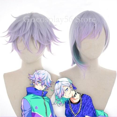 Paradox Live Cozmez Yatonokami Nayuta Wig Yatonokami Kanata Wig Short Hair Gradual Purple Cosplay Wig Halloween Synthetic Hair