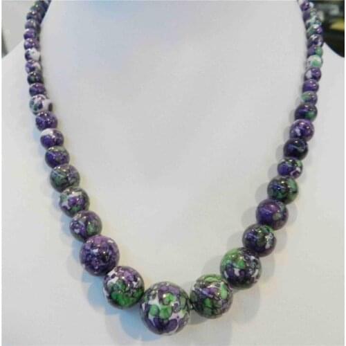 Popular 6-14mm Multicolor Gems Round Beads Necklace