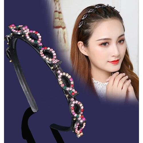 2021 New Fashion Hot Sale Explosion Pearl Rhinestone Bangs Clip Headband Headband for Women Girl Hair Accessories Headwear