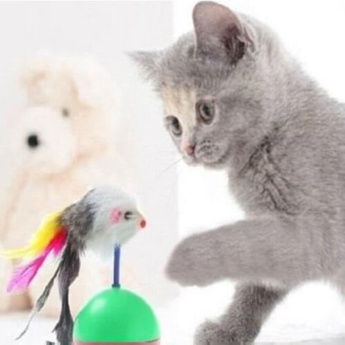 Durable Pet Cat Toys Mimi Favorite Fur Mouse Tumbler Plastic Toys Balls For Cats Dogs Play 5.5cm