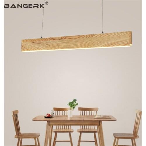 Simple Japanese Wood Strip LED Pendant Light Nordic Design Loft Style Modern Hanging Lamp Home Decor Indoor Lighting Fixtures