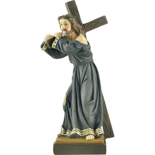 Dropshipping Resin Cross Crucifix Figurine Holiday Gift Christian Decoration Catholic ornament 4.5" Jesus Statue