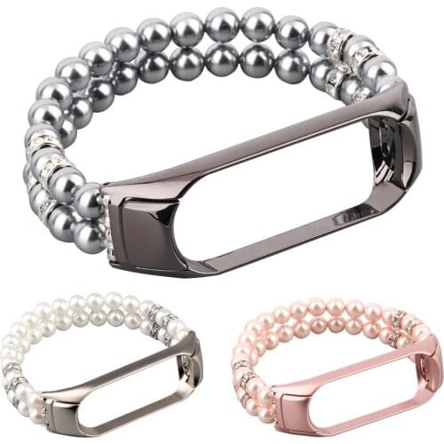 Miband 5 Mi6 Bracelet Beads Women Strap for Xiaomi Mi Band 6 5 4 3 Watch Strap Jewelry Elastic Stretch Belt for Miband 6 Correa