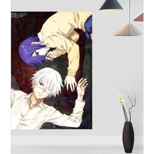 Modern Picture Tokyo Ghoul Poster Paintings For Living Room Wall Art Silk Fabric Cloth Decoration Poster For Children Gift