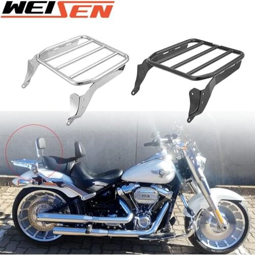 For Harley 2018-2021 Softail Fat Bob FLSB FXFB FXFBS FXLR FXLRS Low Rider Steel Tube Detach Sissy Bar Sport Luggage Rack