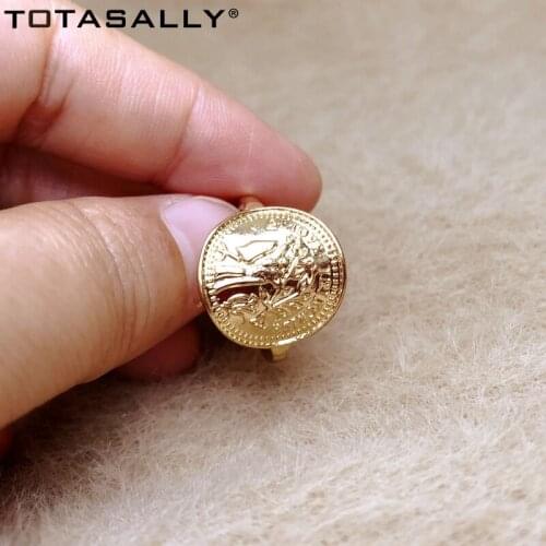 TOTASALLY Vintage Women Star Party Finger Rings Golden Star Coin Geometric Top Rings Alloy Jewelry Accessories Dropship