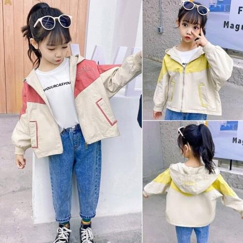 Spring And Autumn Girls' Jacket 2021 New Korean Style Trendy Childrens Trench Coat, Big Boy, Autumn Little Girl Fashion Top