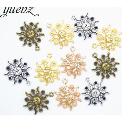 YuenZ 10pcs Antique Silver Plated sun Charms Pendant:DIY for bracelet necklace 23*18mm L221