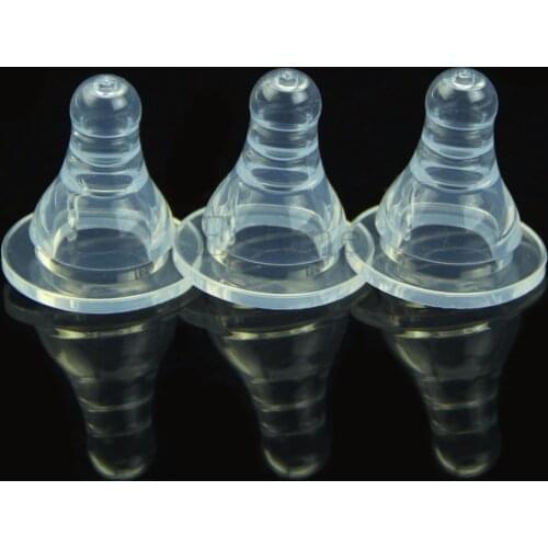 1pc Silicone Standard Neck Soft Teats Cross Hole Natural Flow Nipples