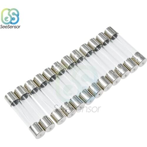 10pcs 6*30 Fast-blow Glass Fuses Assorted Kit 6*30mm 250V 1A 2A 3A 4A 5A 7A 8A 10A AMP Tube Fuses