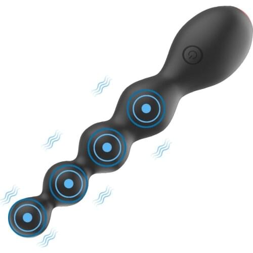 10 Speed Vibrating Butt Plug Clitoris Stimulator Prostate Massager Anal Beads Vibrator Sex Toy for Women Female Masturbation