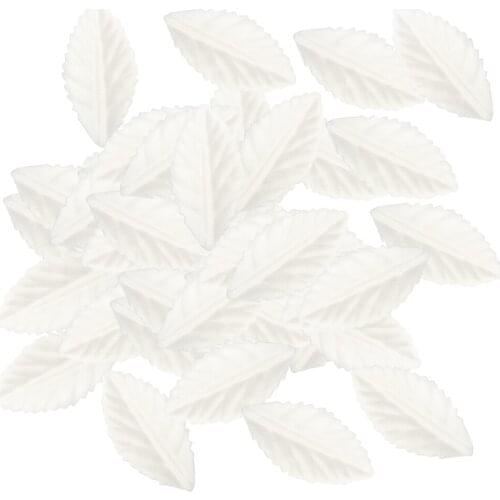 100 Pieces Silk Leaf White Leaves Flower For Wedding Party Home Decoration DIY Wreath Gift Scrapbooking Card Making