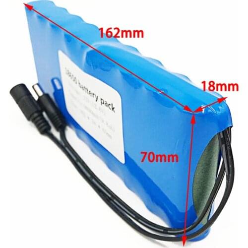 18650 pack bms portable 12v rechargeable battery pack DC 11.1V 12V 12.6V CCTV Cam Monitor12v battery lithium ion 9800mah 9.8AH