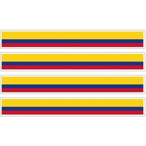 4 X Colombia Car Stickers Car Stripe Motorcycle Racing Flag Sticker Car Window Decal Bike Moto Accessories Waterproof,13cm*2cm