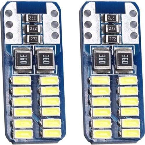 6PCS/LOT T10 24 LED 4014SMD White Lights 194 168 W5W 2825 Bulbs Lamps