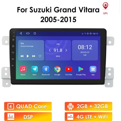 2 Din Android 10 Car Radio for Suzuki Grand Vitara 3 2005-2015 Escudo Radio Audio Car GPS Stereo Multimedia Player BT WIFI USB