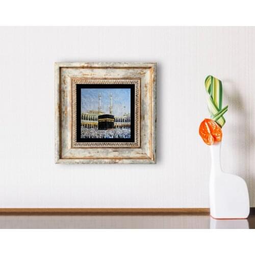 BK Home Kaaba Design Framed Stone Wall Dekoru-1 Modern Convenient Reliable Decoration Gift Quality Design Simple Vicinity