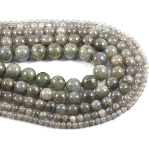 Natural stone beads Labradorite Stone 4/6/8/10/12mm Round Ball loose beads for Jewelry Making Necklace DIY Bracelets Accessories