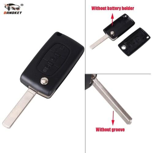 Dandkey 10pcs/lot New For Citroen C2 C3 C4 C5 C6 C8 3 Buttons Flip Remote Car Key Case Cover Shell Fob VA2 Blade CE0523
