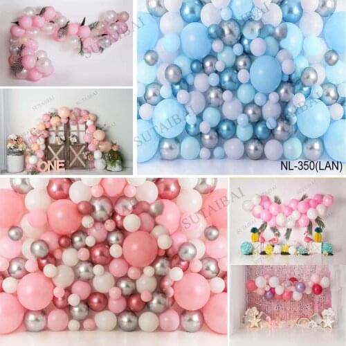 Balloon Backdrop for Photography Birthday Cake Smash Baby Child Newborn Portrait Photoshoot Background for Photographic Studio