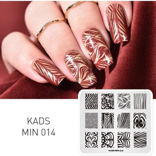 KADS MIN 014 Nail Stamping Template stripe Design Manicure Nail Stamping Plate DIY Stamp Nail Tool for Nail Art Stamper