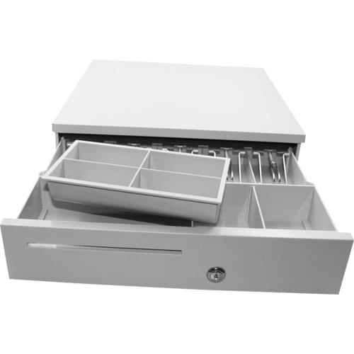 POS Cash Register Drawers Cashbox Five-Grid Three-Gear RJ11 Interface Cash Drawer with Money Tray and Lock Movable Coin Tray