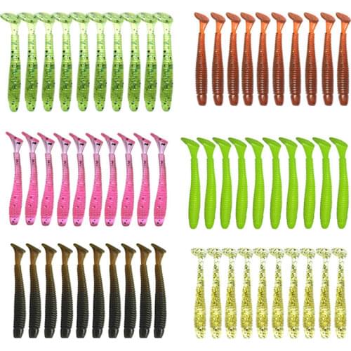 KMRESA 5pcs/lot 5cm 0.7g T tail Soft Bait Worm Wobber Jigging Silicone Baits Leurre souple Shad Iscas Artificial Minnow lure