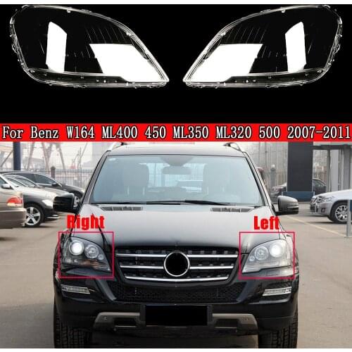 Car Headlight Cover For Mercedes-Benz W164 ML400 450 ML350 ML320 500 2007~2011 Transparent Glass Shell Shade Headlamp Lens Cover