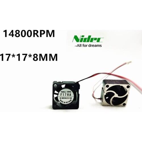NIDEC 1708 F17HA 1.7CM Mini Cooling fan 5V 0.3W 14800RPM Hydraulic Bearing Smallest Fan
