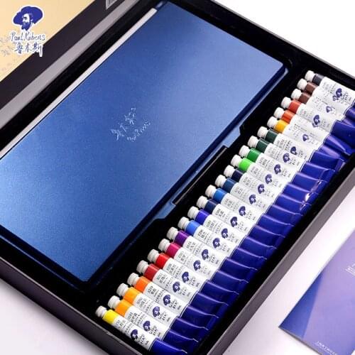 Paul RubensWatercolor Paints Tube Set 8ml 24 Colors Artist Professional with a High Quality Palette Amazing Gift for Painter