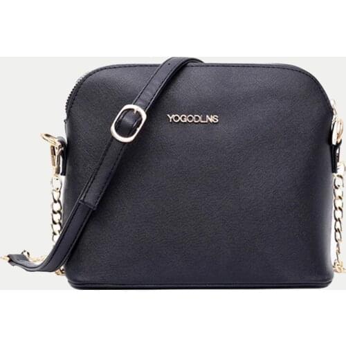 New Arrival Shell Shape Shoulder Bags for Women Solid Color PU Leather Chains Crossbody Handbag Fashion Messenger Bag Purse